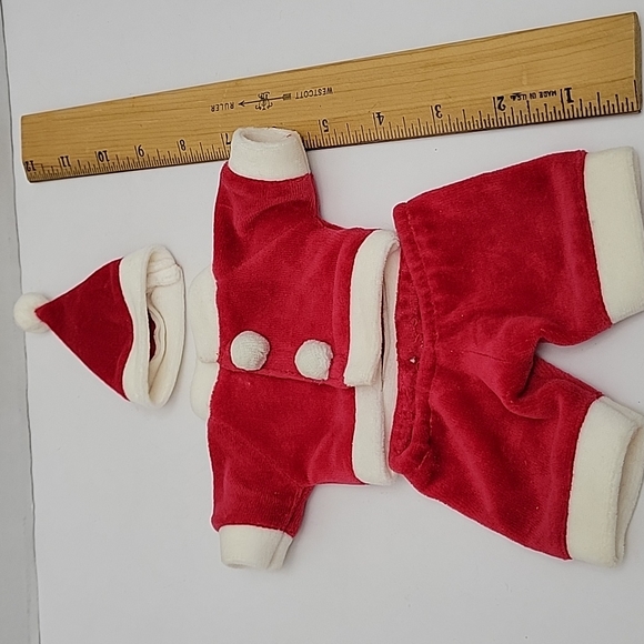 Vintage Unipak Designs Oh No. 2345 KR Red Velour Santa Suit With Santa Cap - Picture 4 of 4